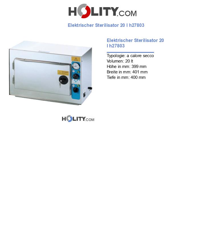 Elektrischer Sterilisator 20 l h27803