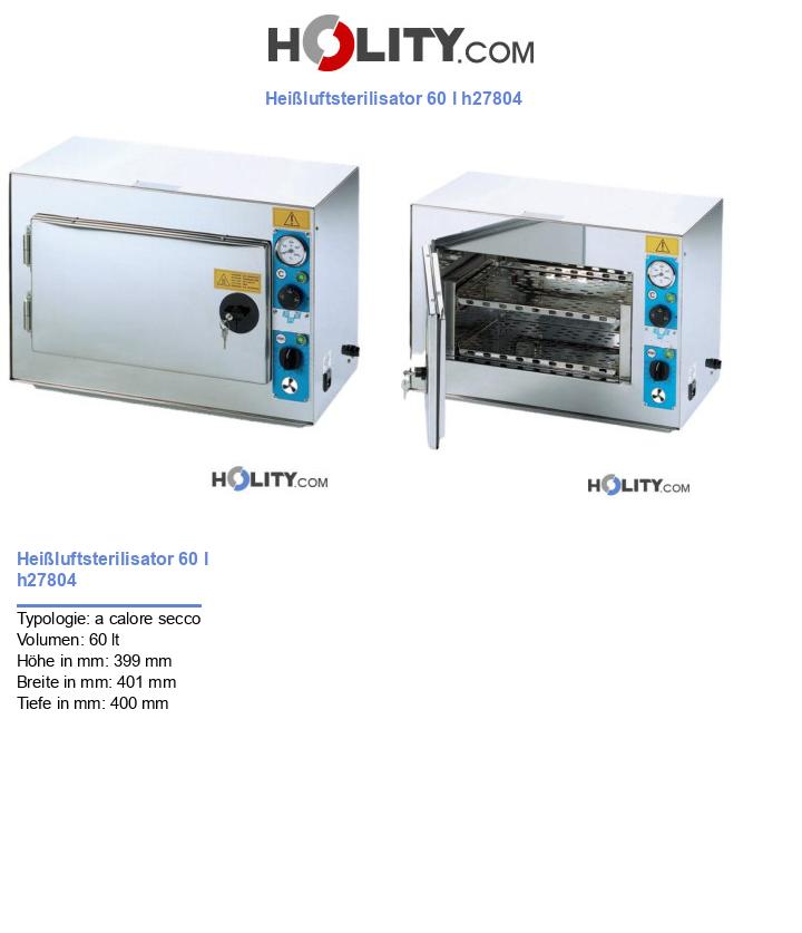 Heißluftsterilisator 60 l h27804