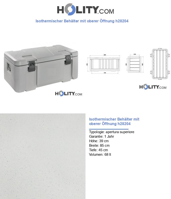 Isothermischer Behälter mit oberer Öffnung h28204