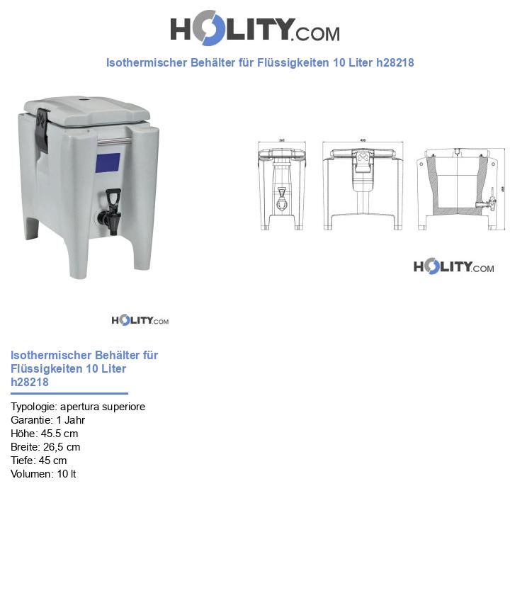 Isothermischer Behälter für Flüssigkeiten 10 Liter h28218