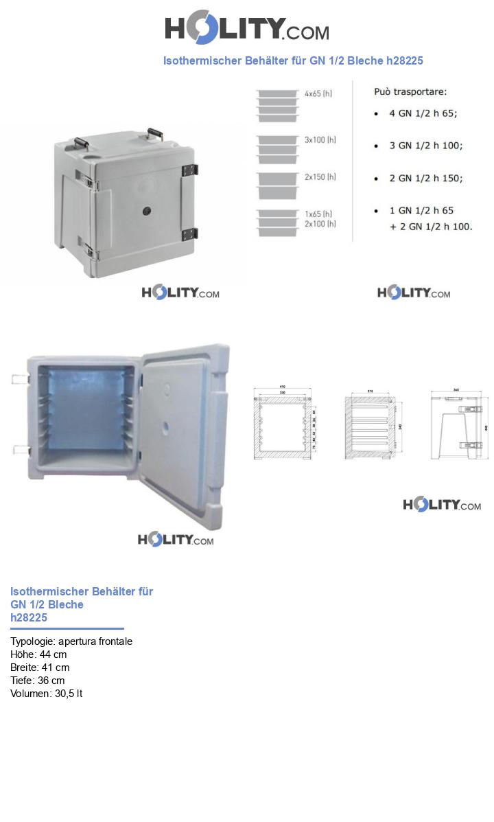 Isothermischer Behälter für GN 1/2 Bleche h28225