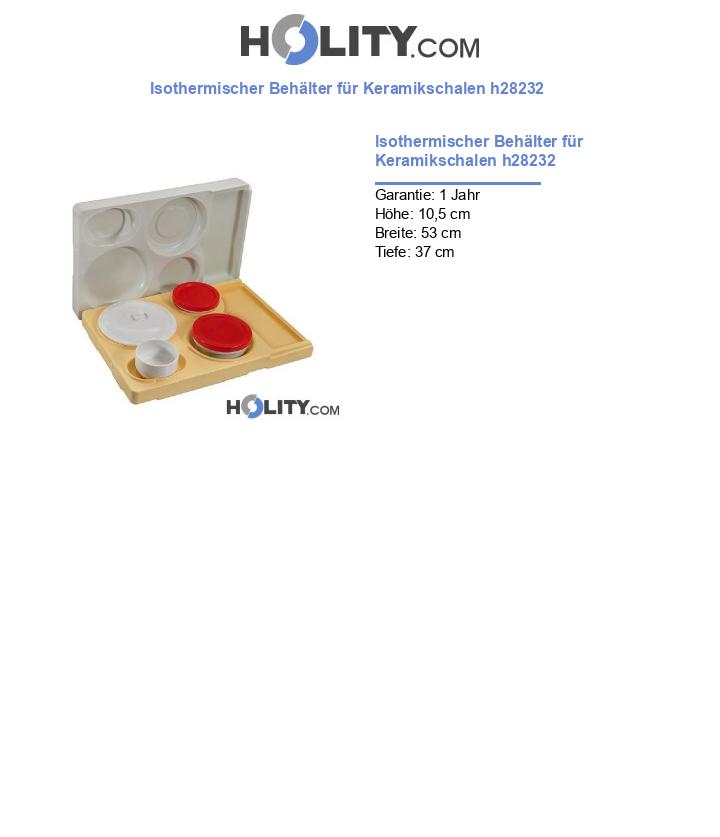 Isothermischer Behälter für Keramikschalen h28232