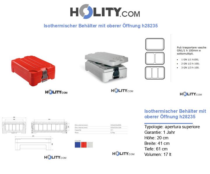 Isothermischer Behälter mit oberer Öffnung h28235