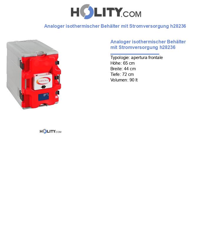 Analoger isothermischer Behälter mit Stromversorgung h28236