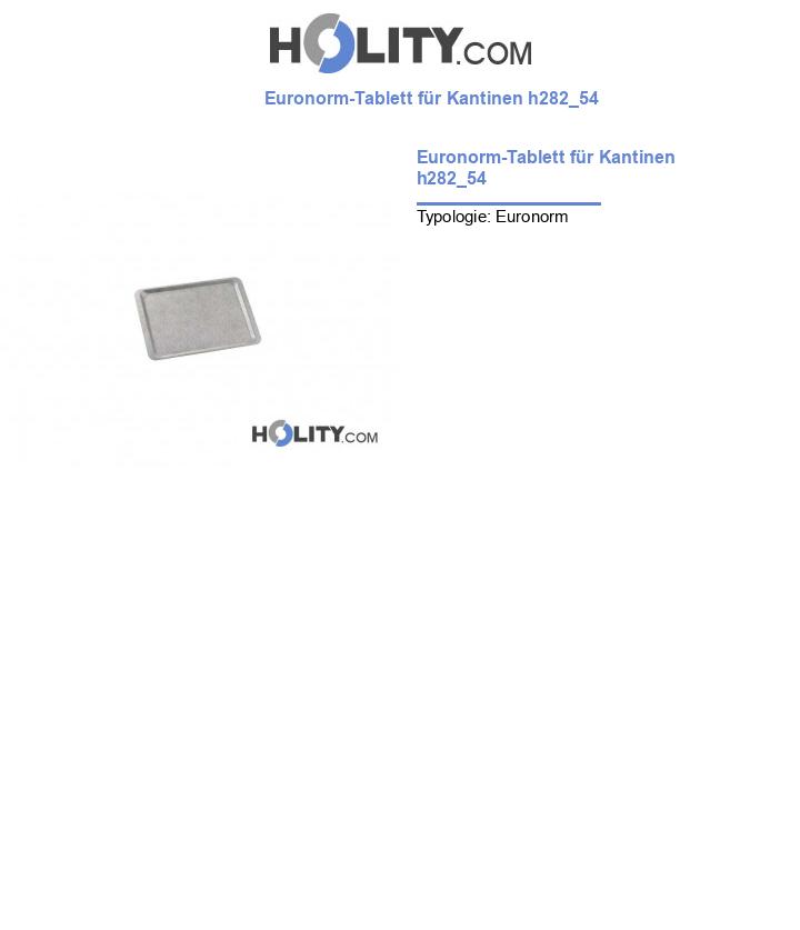 Euronorm-Tablett für Kantinen h282_54