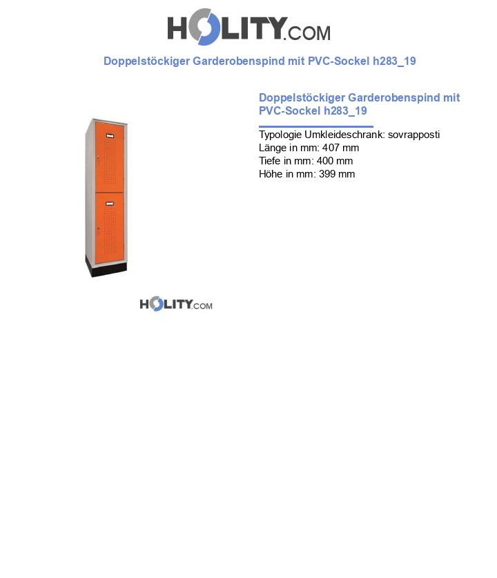 Doppelstöckiger Garderobenspind mit PVC-Sockel h283_19