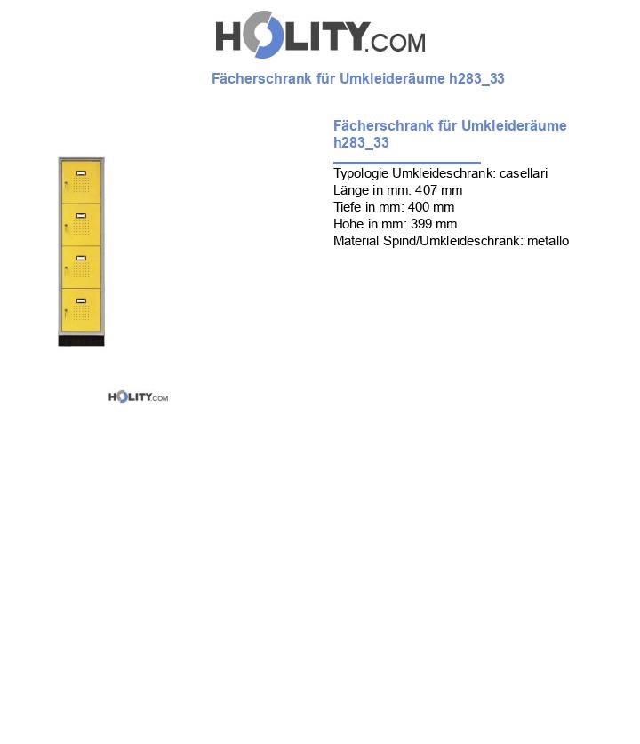 Fächerschrank für Umkleideräume h283_33