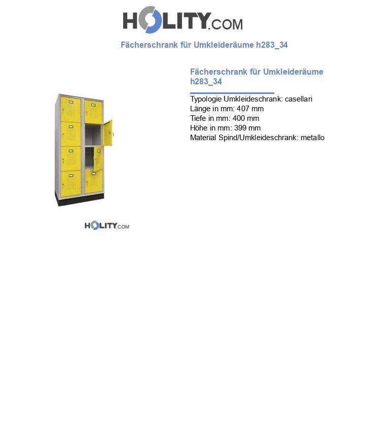 Fächerschrank für Umkleideräume h283_34