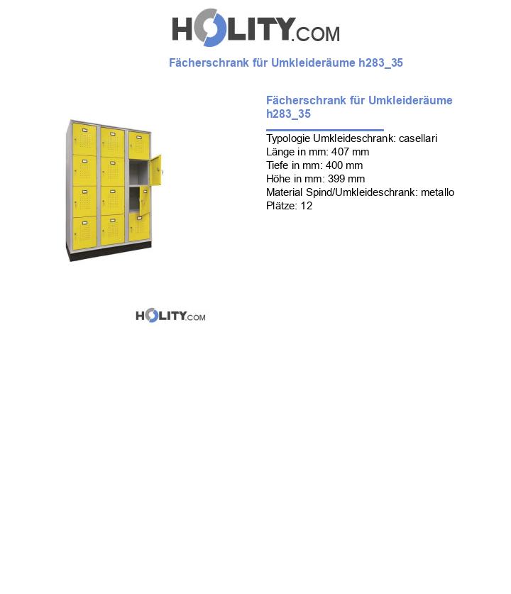 Fächerschrank für Umkleideräume h283_35