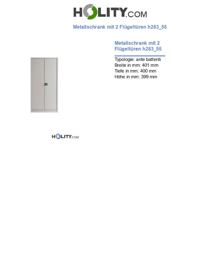 Metallschrank mit 2 Flügeltüren h283_55