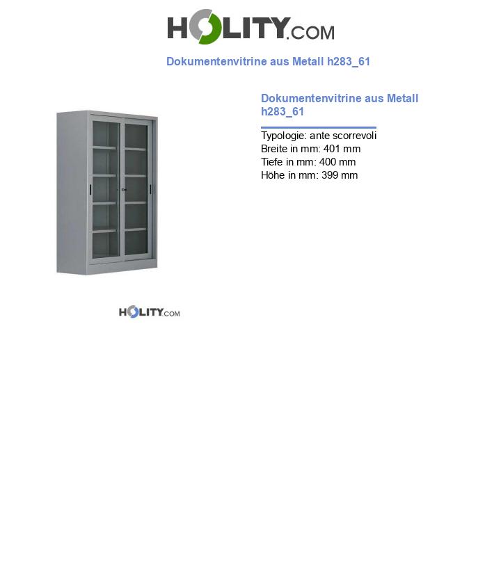 Dokumentenvitrine aus Metall h283_61