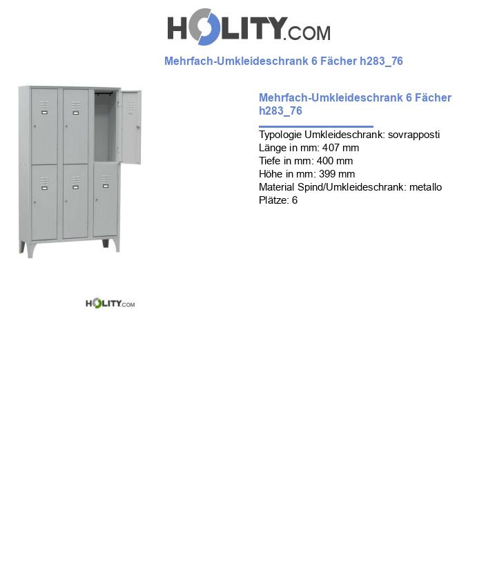 Mehrfach-Umkleideschrank 6 Fächer h283_76