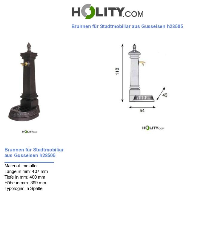 Brunnen für Stadtmobiliar aus Gusseisen h28505