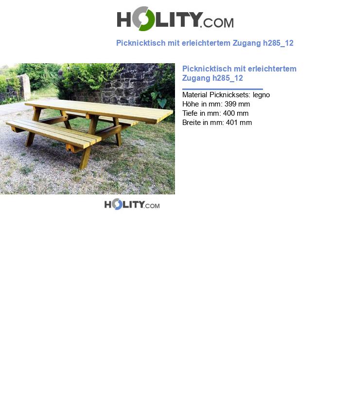 Picknicktisch mit erleichtertem Zugang h285_12