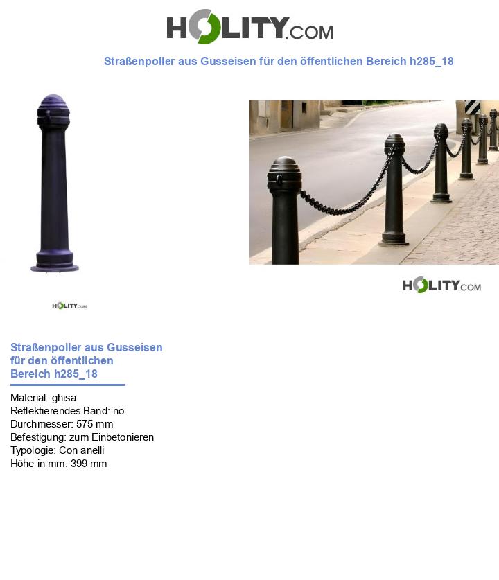 Straßenpoller aus Gusseisen für den öffentlichen Bereich h285_18