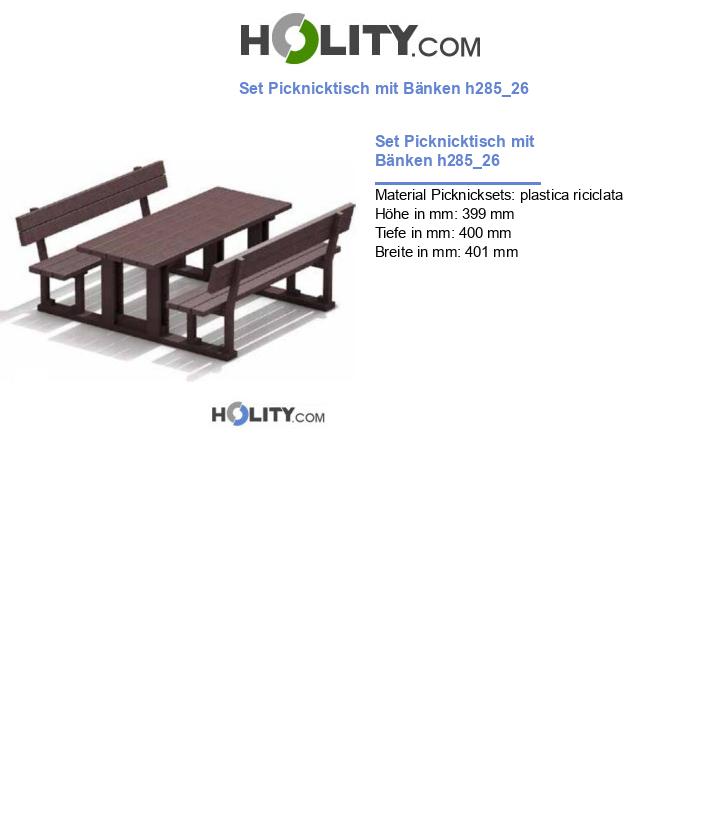 Set Picknicktisch mit Bänken h285_26