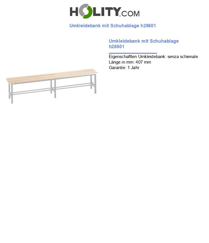 Umkleidebank mit Schuhablage h28601
