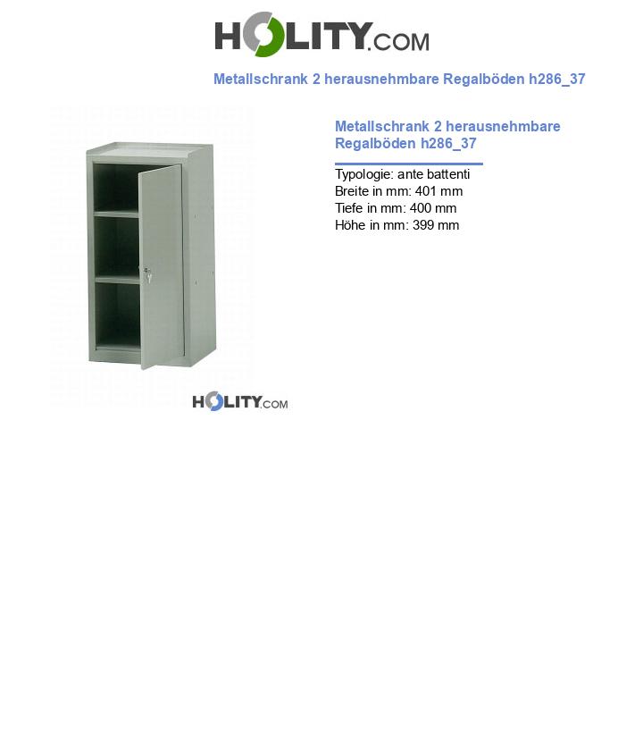 Metallschrank 2 herausnehmbare Regalböden h286_37