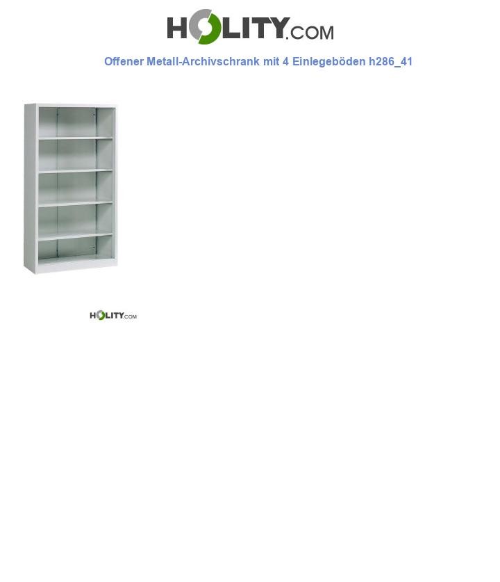 Offener Metall-Archivschrank mit 4 Einlegeböden h286_41