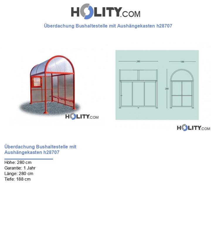 Überdachung Bushaltestelle mit Aushängekasten h28707