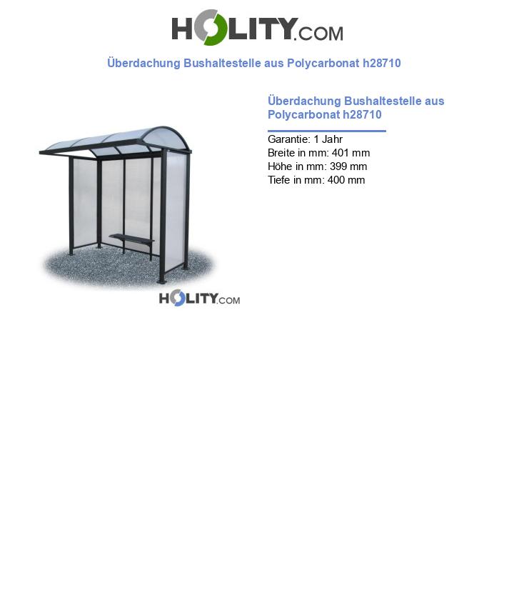 Überdachung Bushaltestelle aus Polycarbonat h28710