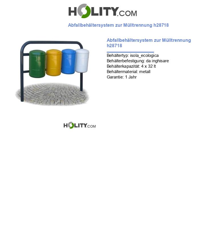 Abfallbehältersystem zur Mülltrennung h28718
