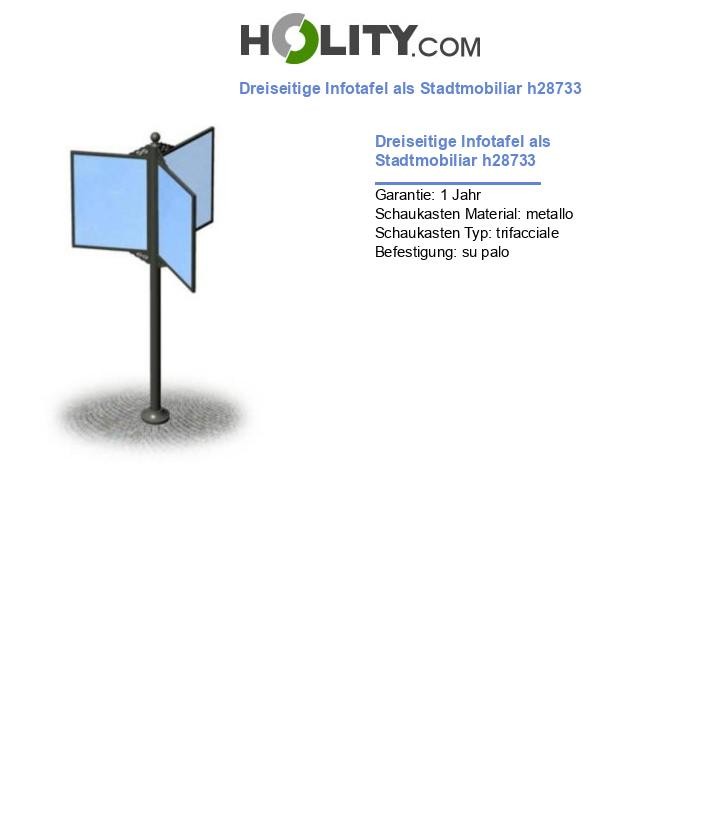 Dreiseitige Infotafel als Stadtmobiliar h28733
