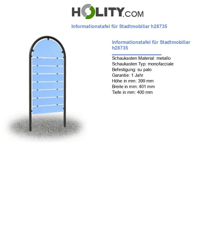 Informationstafel für Stadtmobiliar h28735