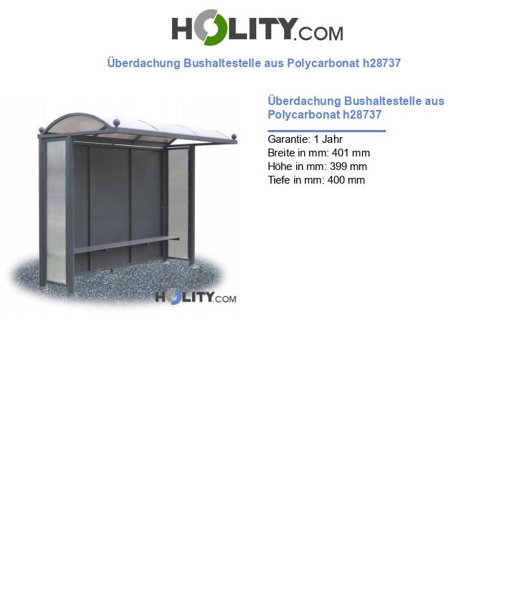 Überdachung Bushaltestelle aus Polycarbonat h28737