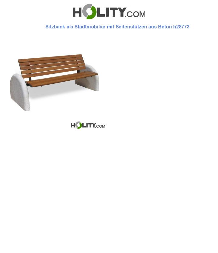 Sitzbank als Stadtmobiliar mit Seitenstützen aus Beton h28773