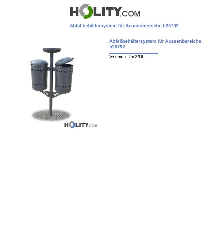 Abfallbehältersystem für Aussenbereiche h28792