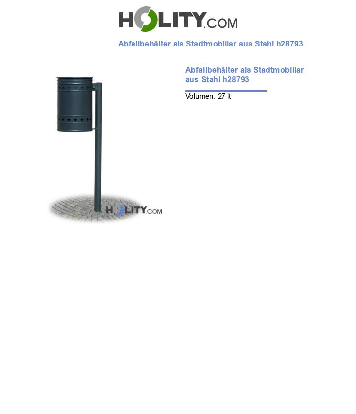Cestini portarifiuti in acciaio da esterno h28793