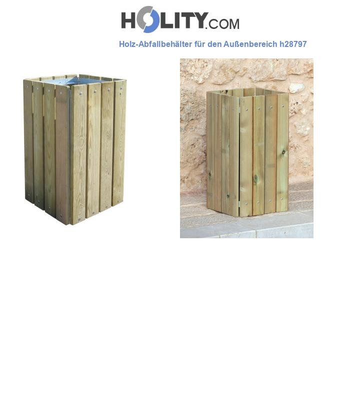 Holz-Abfallbehälter für den Außenbereich h28797