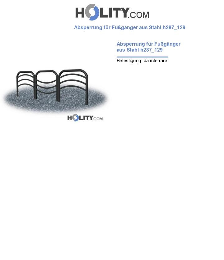 Absperrung für Fußgänger aus Stahl h287_129