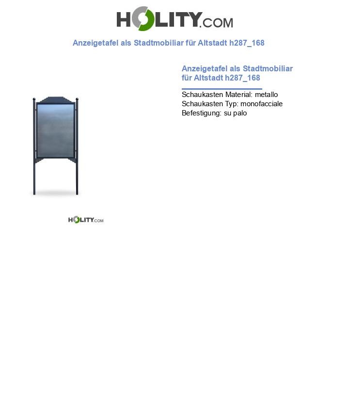 Anzeigetafel als Stadtmobiliar für Altstadt h287_168
