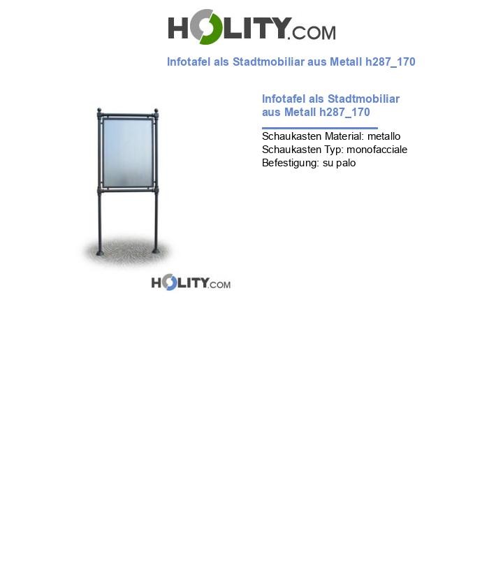 Infotafel als Stadtmobiliar aus Metall h287_170