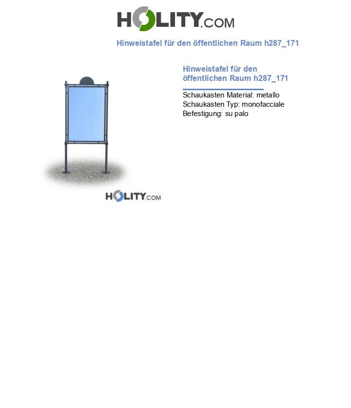 Hinweistafel für den öffentlichen Raum h287_171