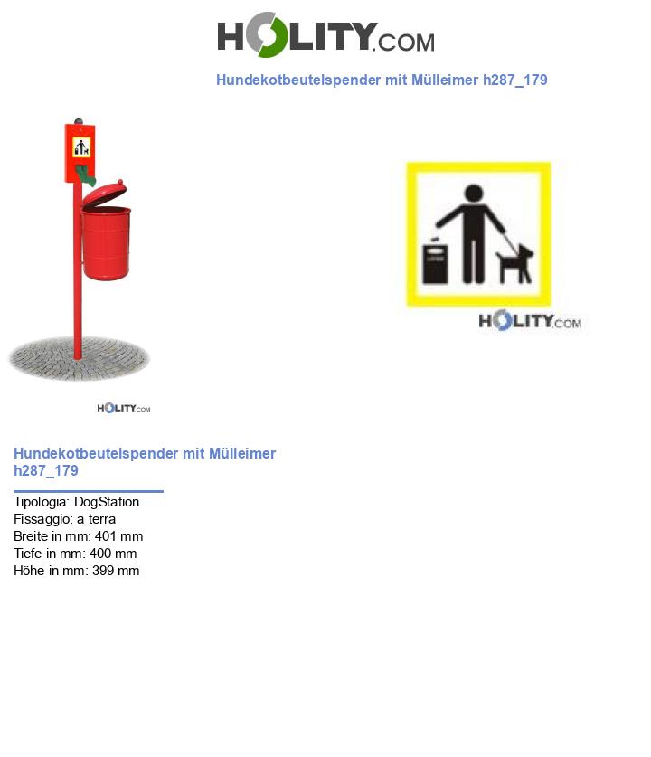 Hundekotbeutelspender mit Mülleimer h287_179