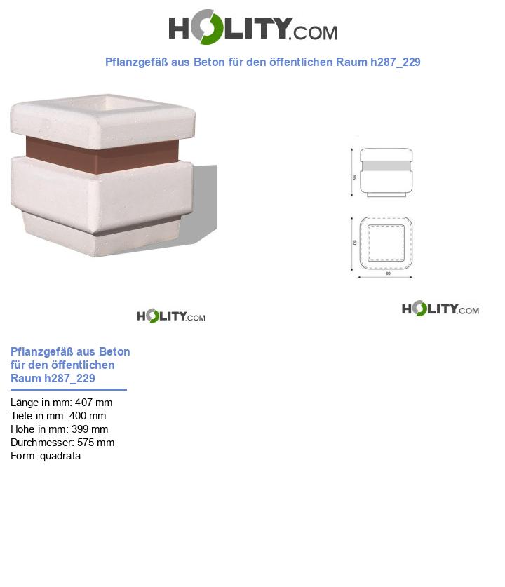 Pflanzgefäß aus Beton für den öffentlichen Raum h287_229
