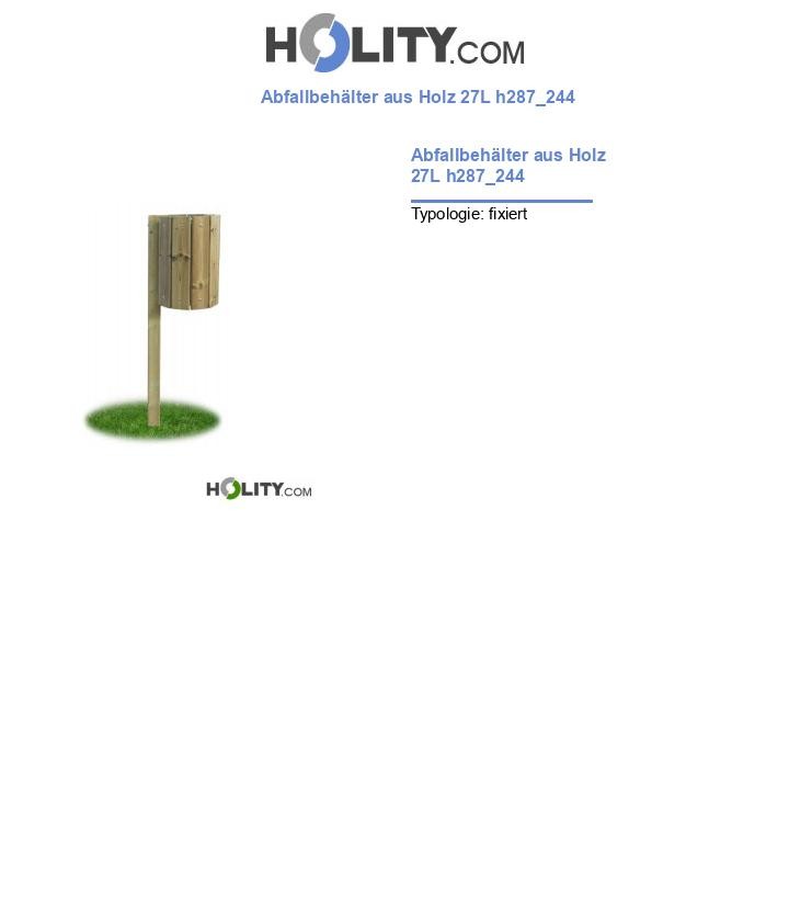 Abfallbehälter aus Holz 27L h287_244