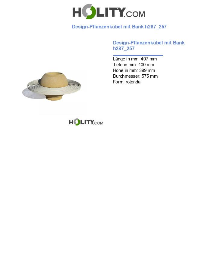 Design-Pflanzenkübel mit Bank h287_257