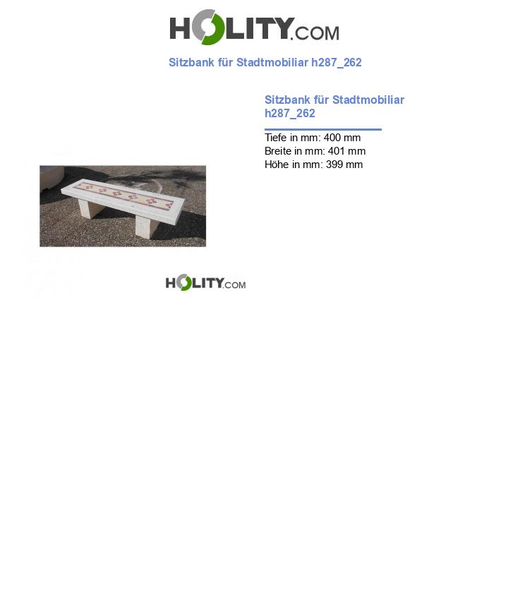 Sitzbank für Stadtmobiliar h287_262