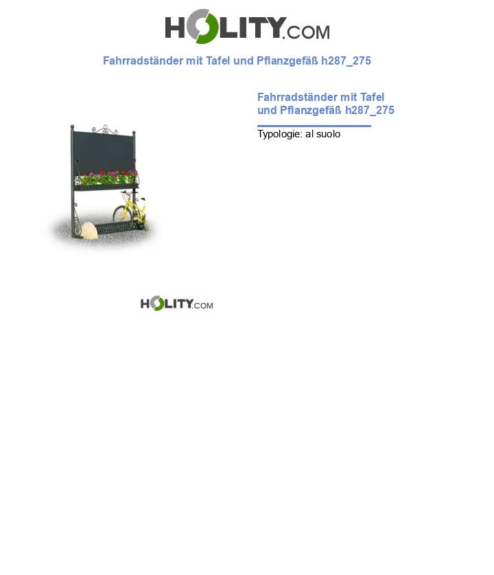 Fahrradständer mit Tafel und Pflanzgefäß h287_275