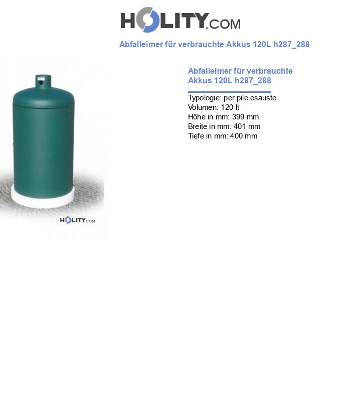 Abfalleimer für verbrauchte Akkus 120L h287_288