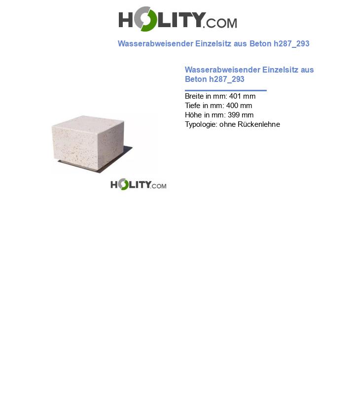 Wasserabweisender Einzelsitz aus Beton h287_293