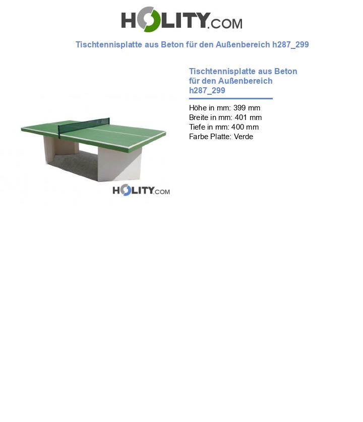 Tischtennisplatte aus Beton für den Außenbereich h287_299