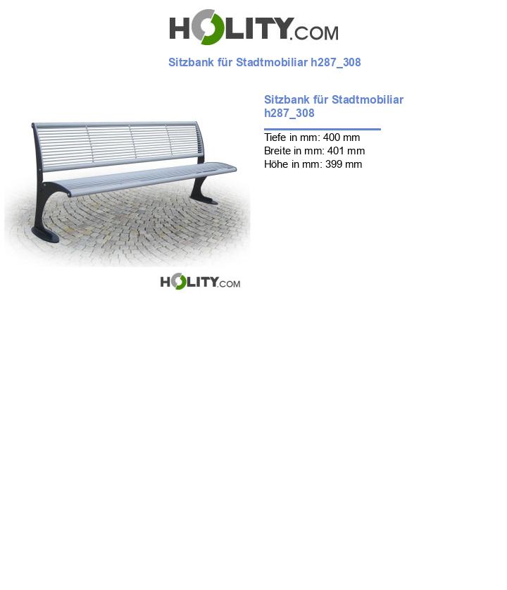 Sitzbank für Stadtmobiliar h287_308