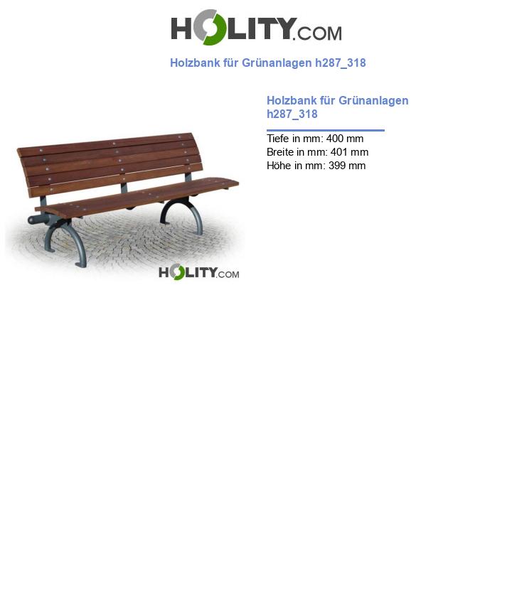 Holzbank für Grünanlagen h287_318