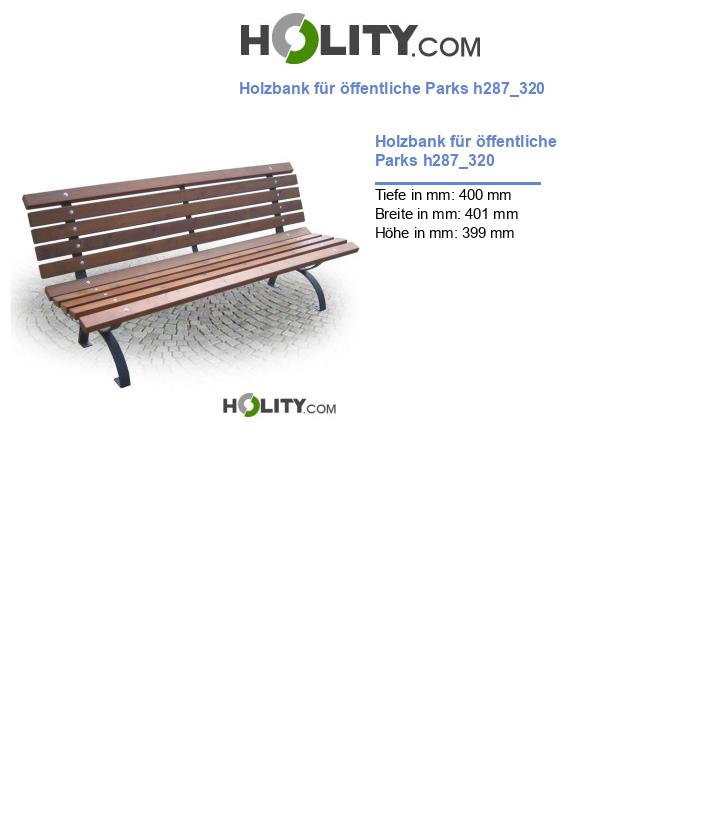 Holzbank für öffentliche Parks h287_320