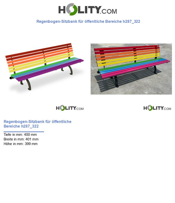 Regenbogen-Sitzbank für öffentliche Bereiche h287_322